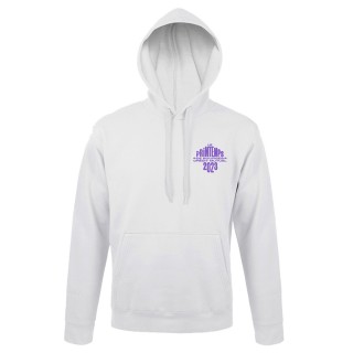 Sweat Capuche Blanc Fleur