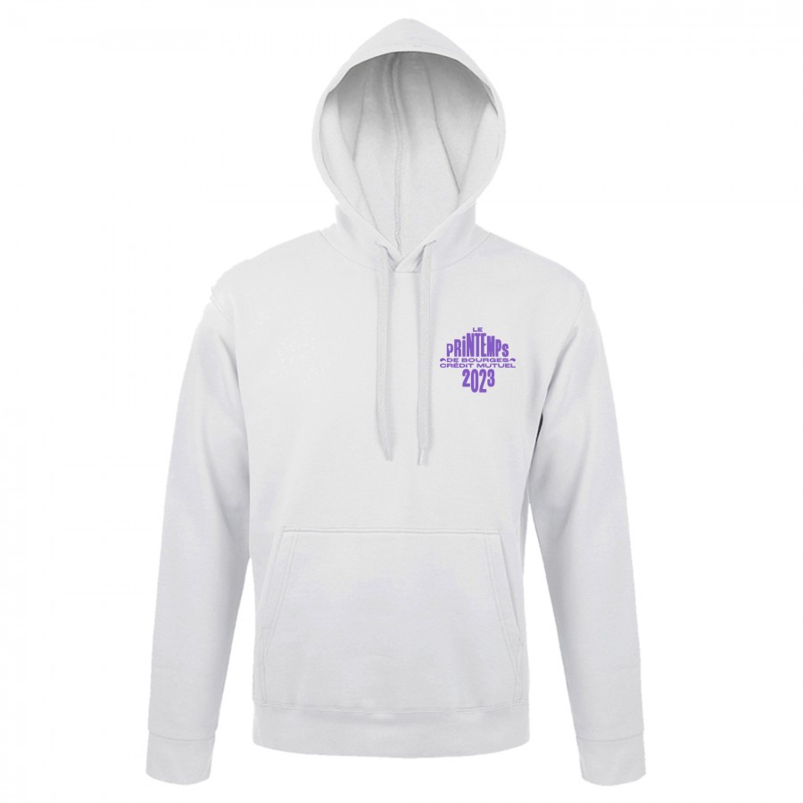 Sweat Capuche Blanc Fleur